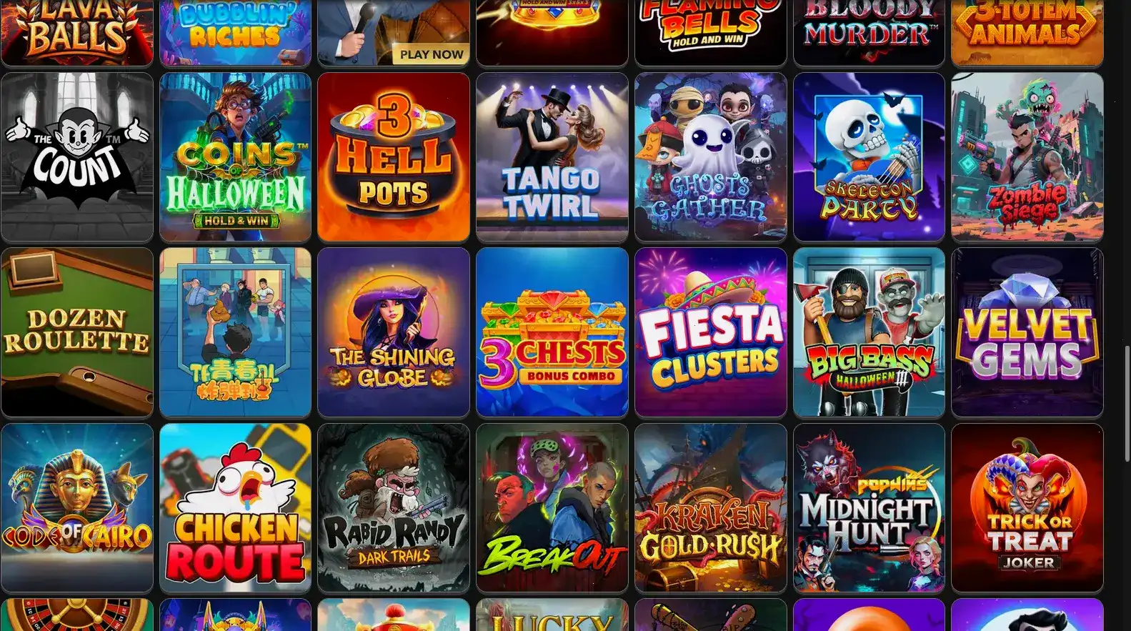 Интерфейс игровых автоматов Toto казино на экране компьютера